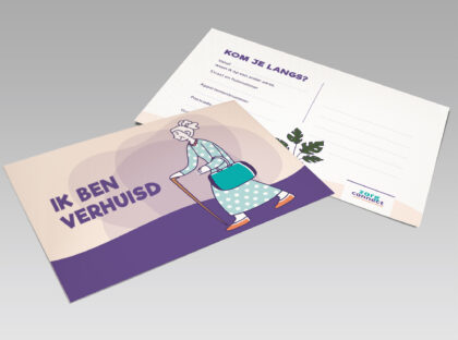 Verhuiskaartjes voor ouderen die verhuizen naar een woonvoorziening met zorg